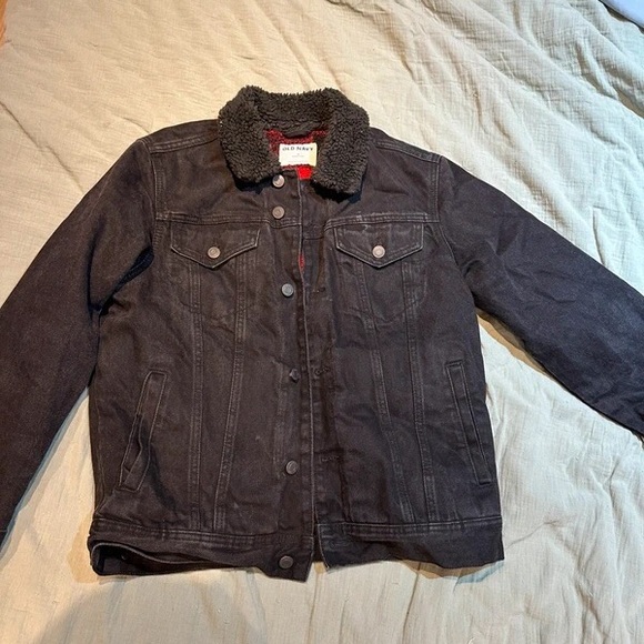 Old Navy Kids Dark Denim Jacket with Fleece Collar